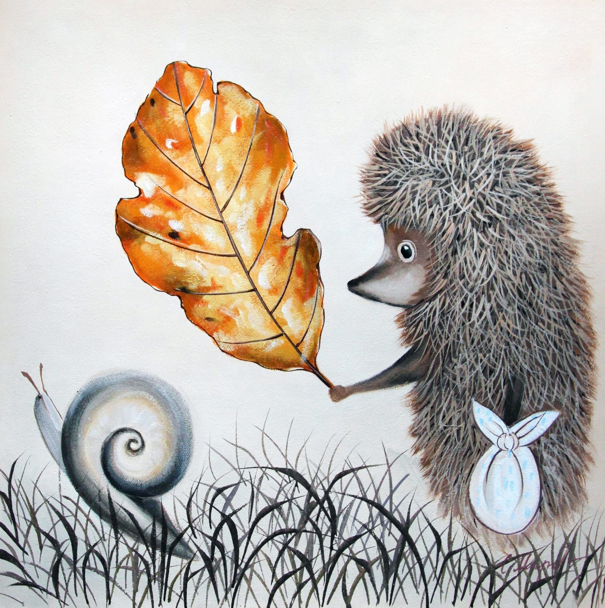 Ежик в т. Козлов с. "Ёжик в тумане". Ежик осень. Ежик иллюстрация. Рисунок на тему осень с ежиком.
