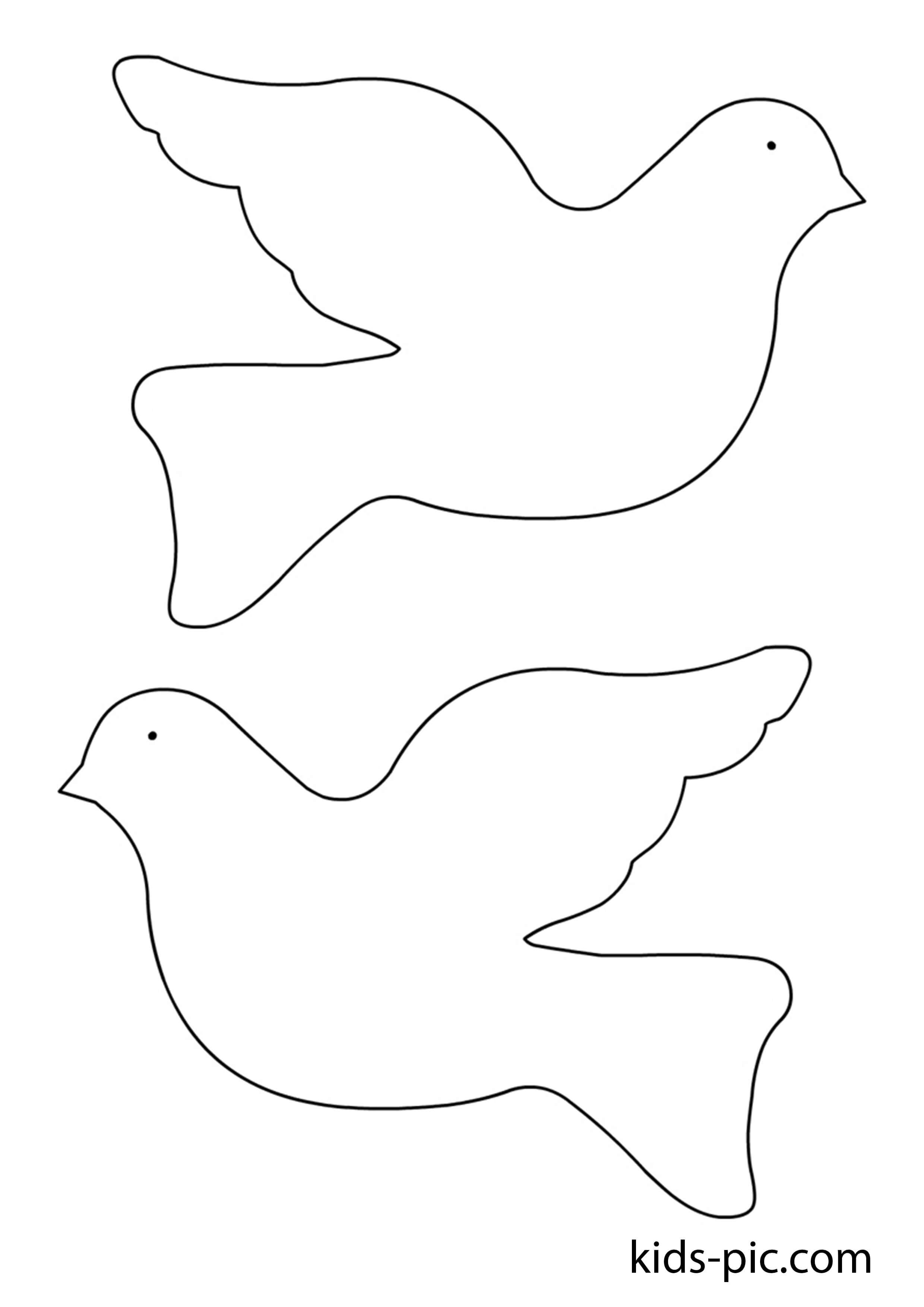 Сделать бумажных голубей с помощью шаблона