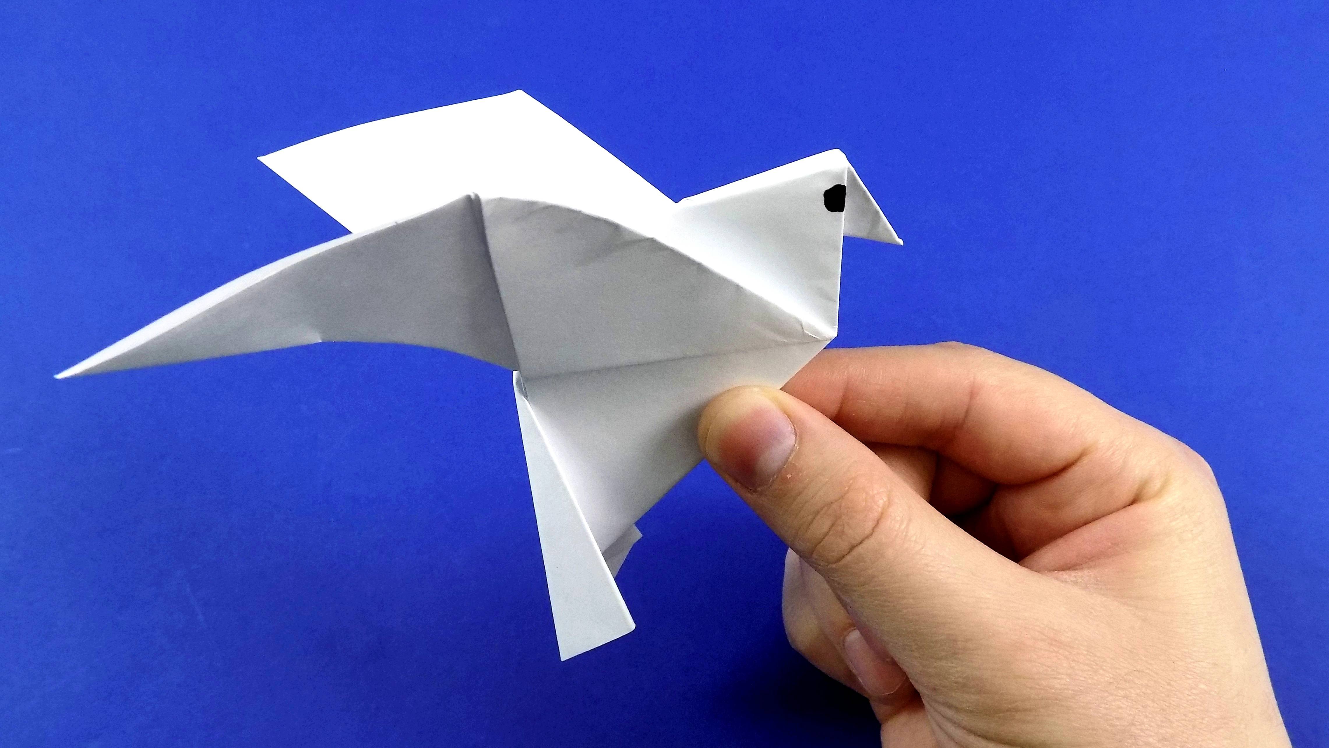 Легкая птичка из бумаги. Оригами. Птица из бумаги. Оригами птичка. Оригами голубь.