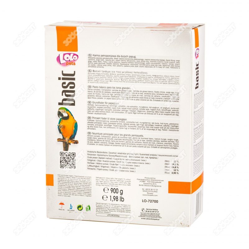 Корм для попугаев Lolo Pets Basic