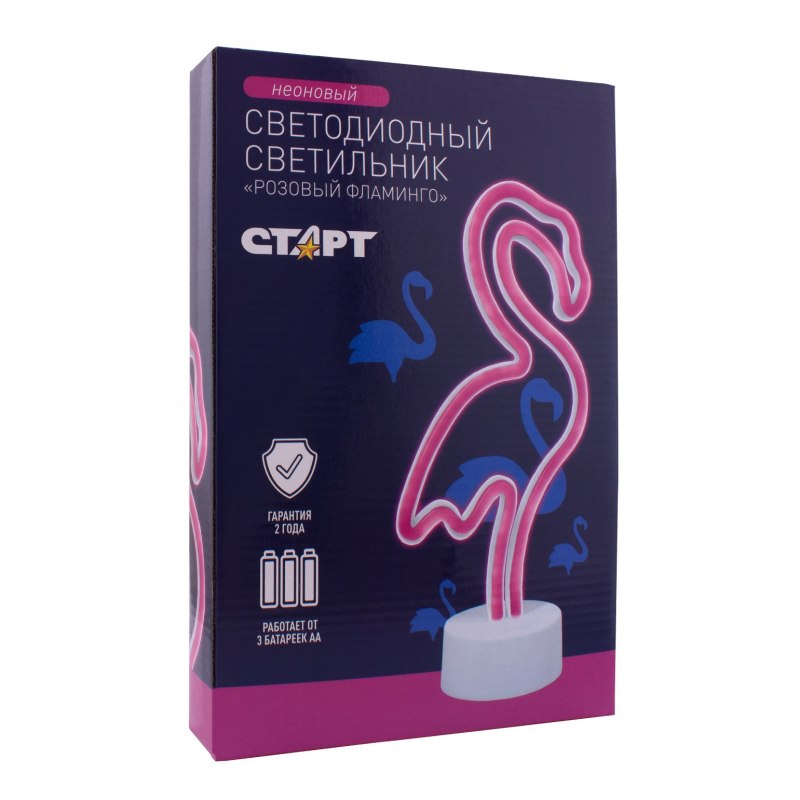 Ночник светодиодный старт Neon «Фламинго» на батарейках