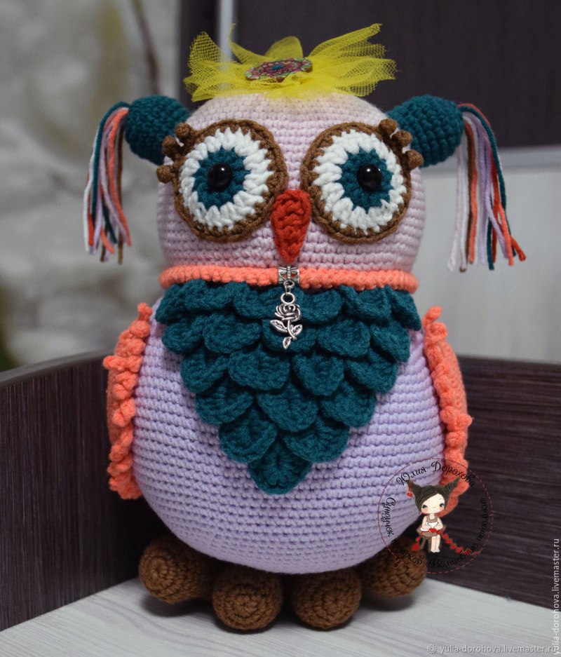 Вязаные игрушки крючком Сова