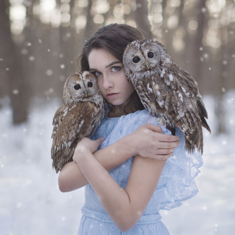 Девушка с совой фотосессия