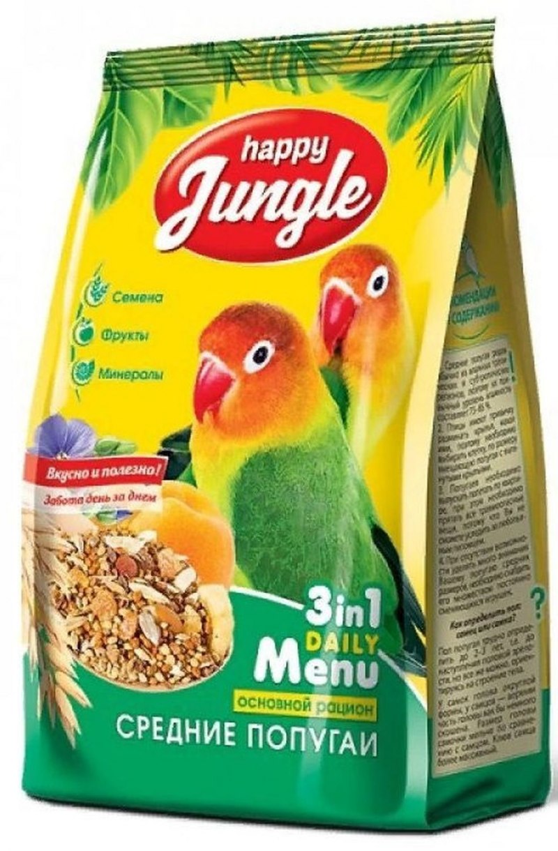 Корм Happy Jungle для волнистых попугаев 500 г