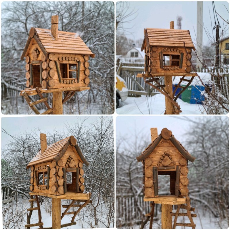 Кормушка домик для птиц и белок
