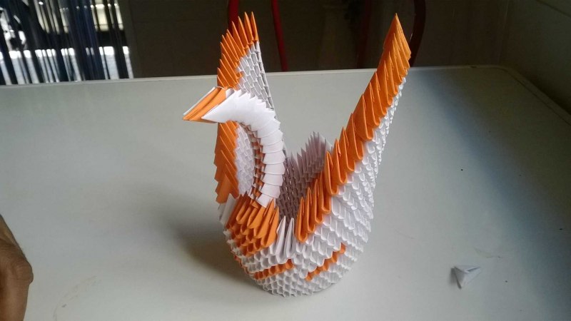 Оригами из бумаги птица счастья