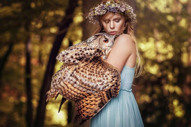 Фотосессия в образе птицы