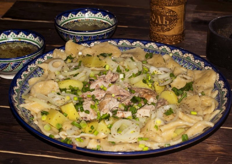 Бешбармак из говядины с картошкой