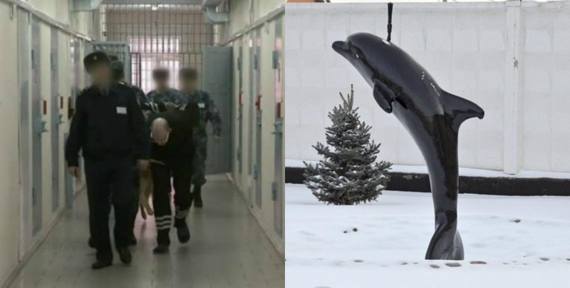 Фонтанчик с черным дельфином