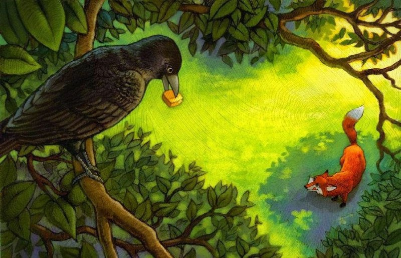 Крылов ворона и лисица книга