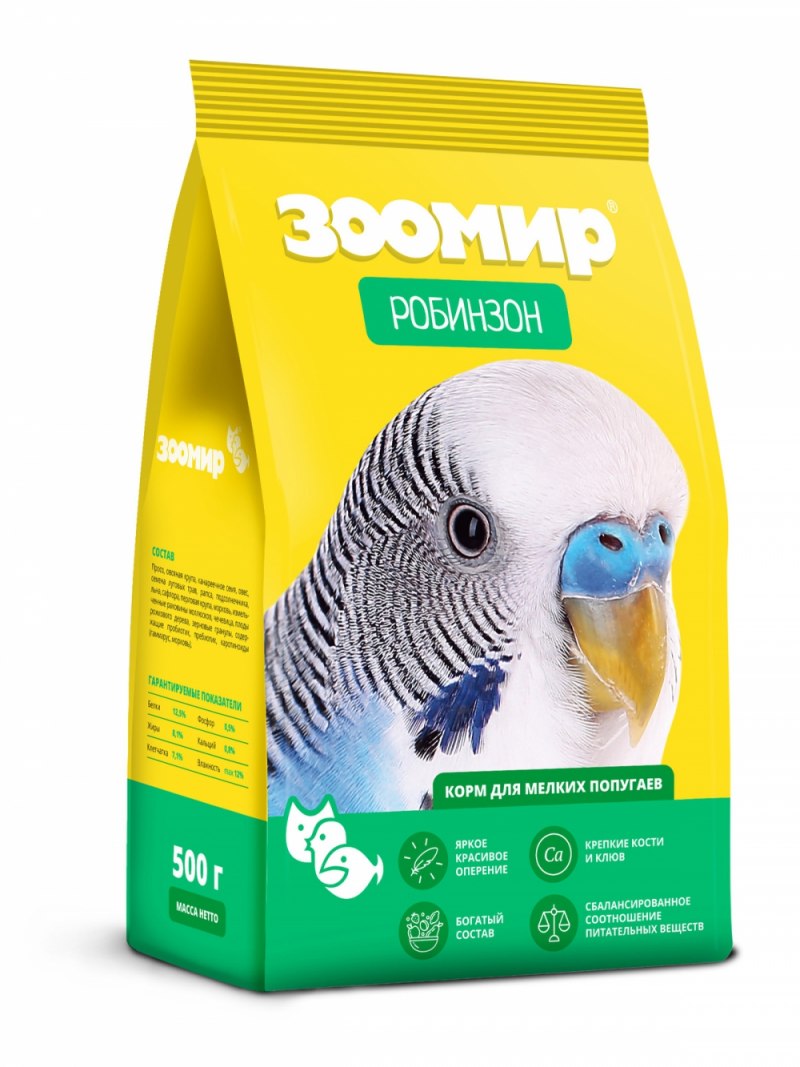 Корм/смесь "Робинзон" 500гр. Для средних попугаев
