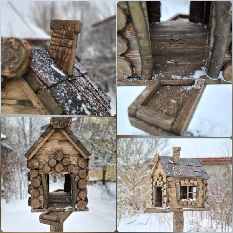 Кормушка - садовый домик для птиц