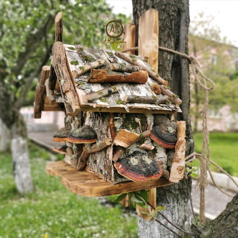 Домики для птиц из веток