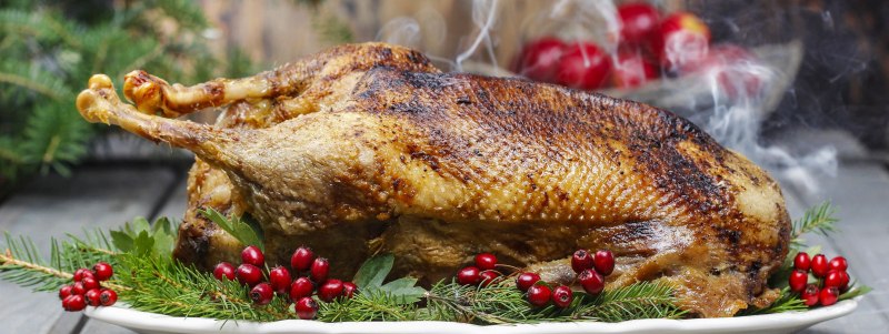 Жареный Гусь с яблоками