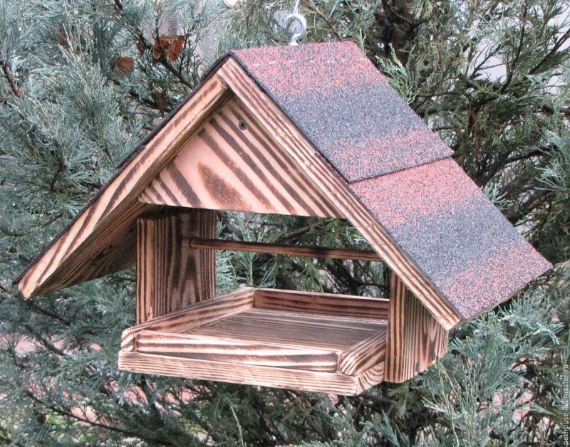 Деревянные домики кормушки для птиц