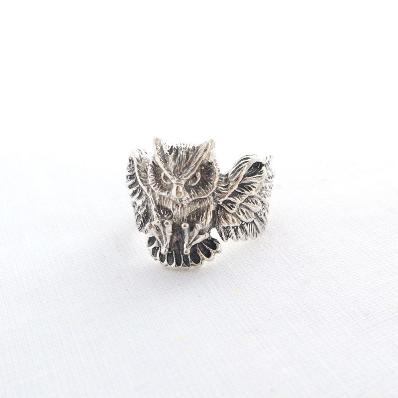 Black Silver Филин кольцо