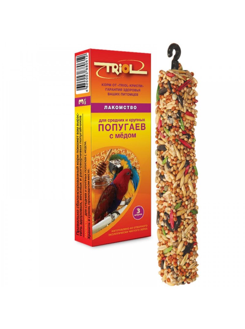 Лакомство для птиц Triol Standard с медом для средних и крупных попугаев