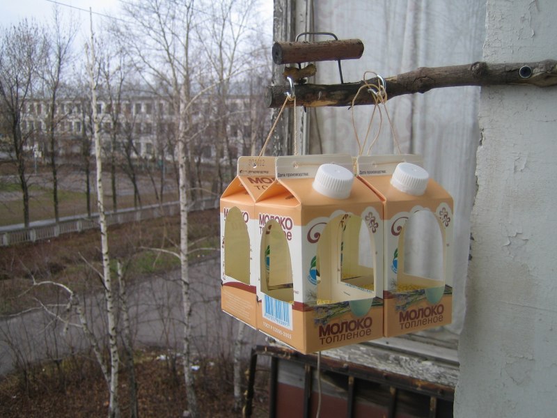 Кормушка для синиц с защитой от голубей
