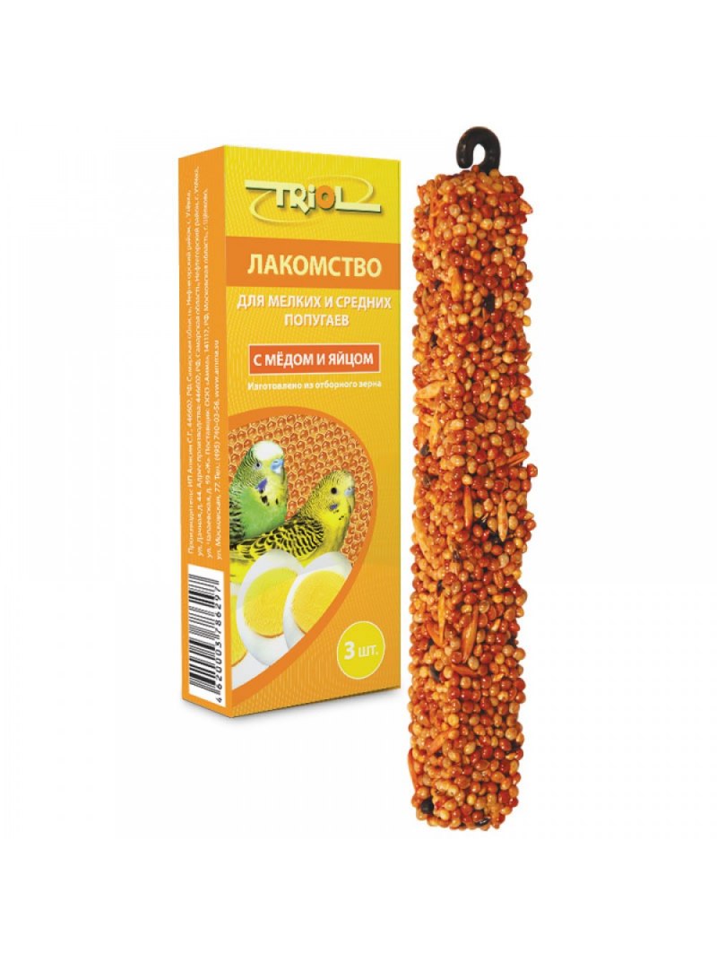 Лакомство для птиц Triol Standard с медом для мелких и средних попугаев