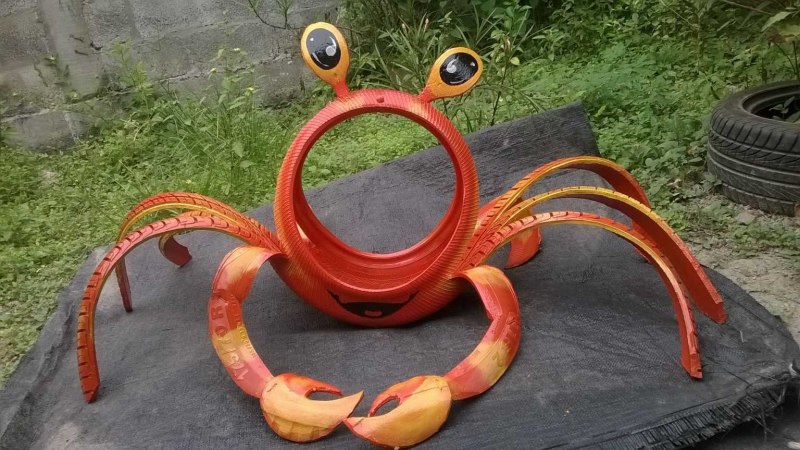 Фигуры из резиновых покрышек