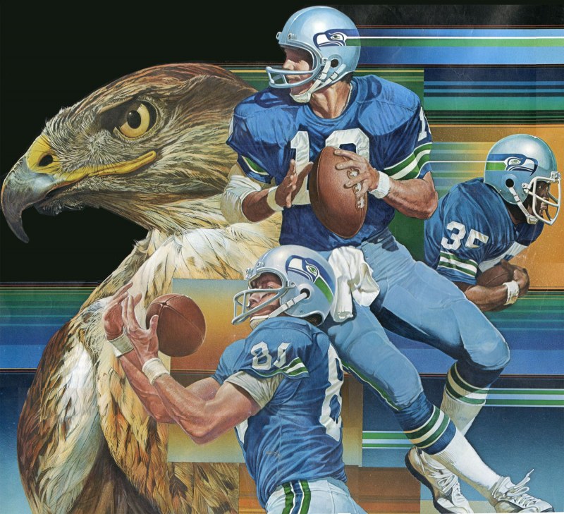 Американский футбол рисунки Seahawks