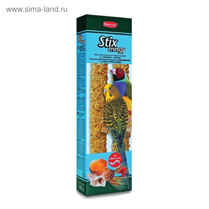 Padovan Stix Tropical палочки для попугаев и экзотов с фруктами 60 гр 2 шт/ уп