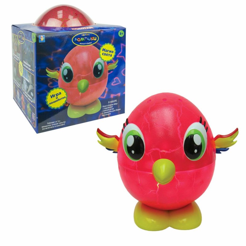 1toy Лампики попугай т16360