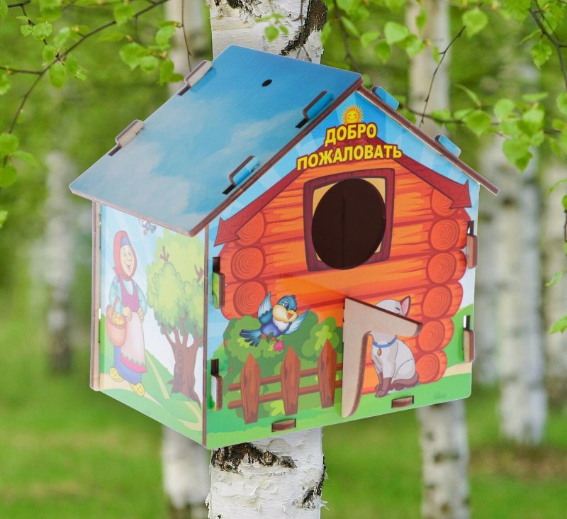 Кормушка для птиц "дерево" GREENGO 18х16х15см (фанера