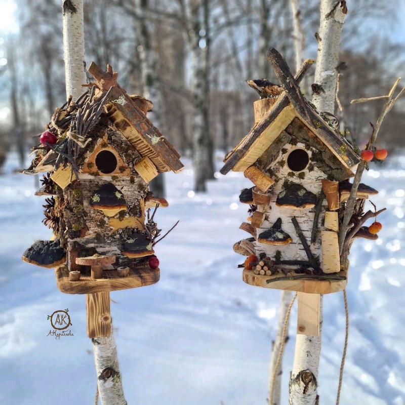 Новогодний скворечник из дерева