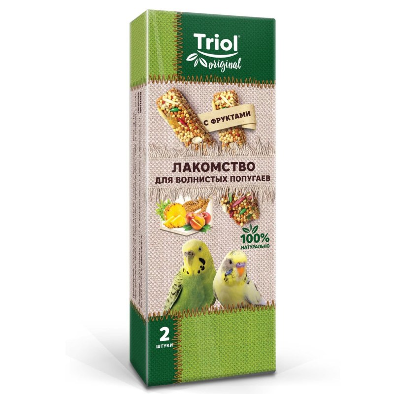 Triol: лакомство 80гр, ассорти д/волнистых попугаев