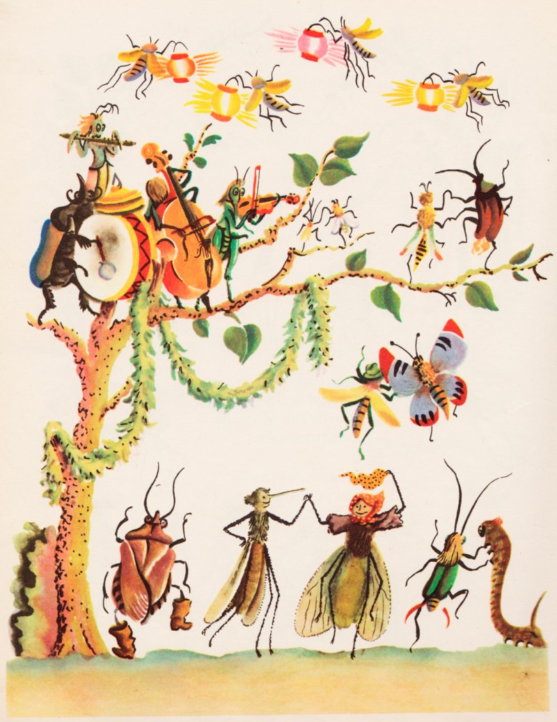 Иллюстрации к книге Муха Цокотуха