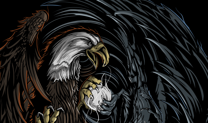 Орел с красными глазами