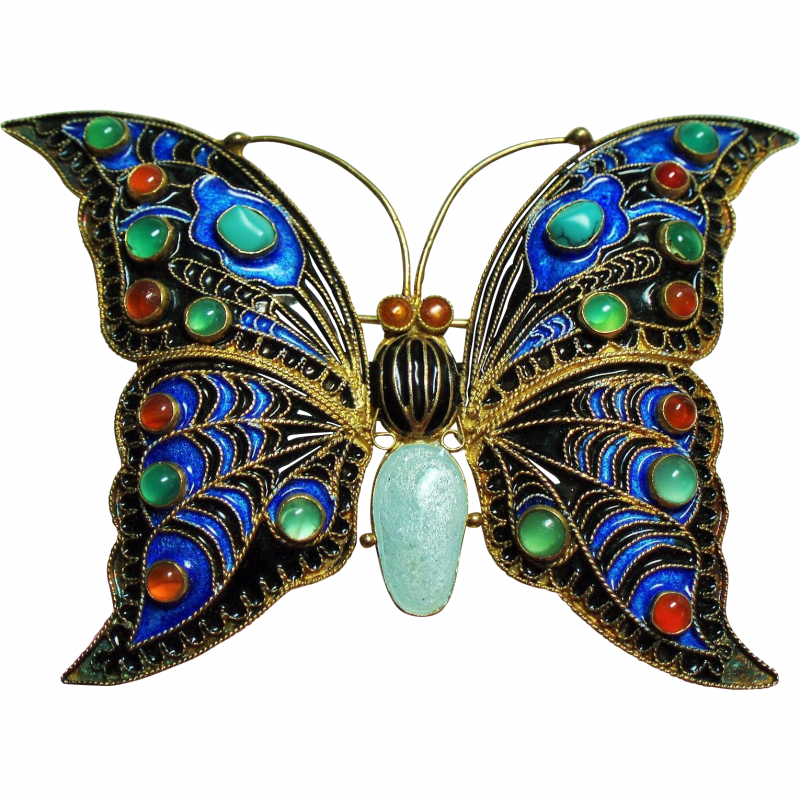 Бабочки драгоценности на белом фоне