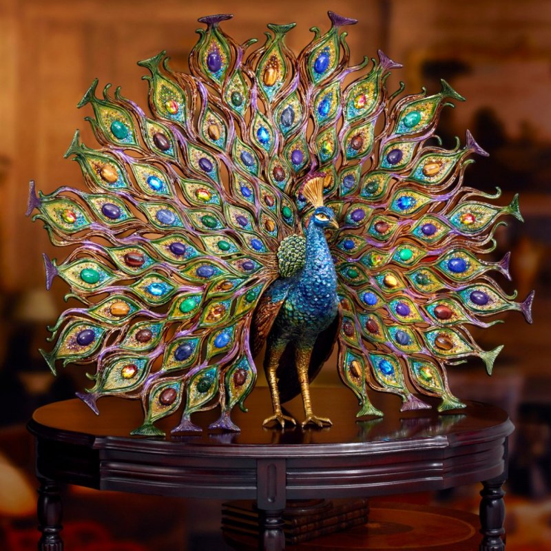 Золотая ткань перо павлина пара жёлтый фон