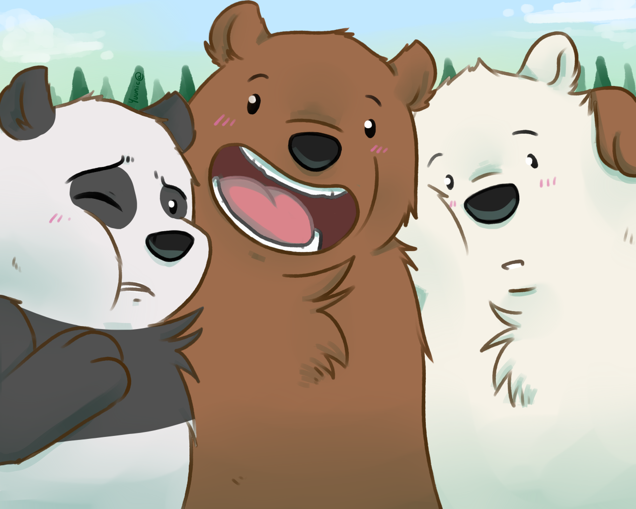 Белый бурый и панда. We bare Bears Гризли. We bare Bears Панда и Гризли.