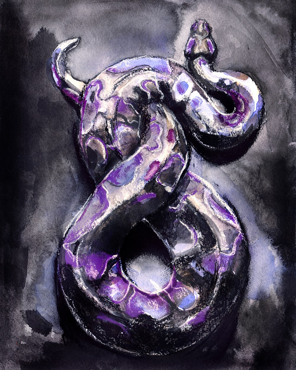 Фиолетовые змеи арт