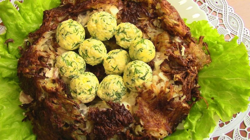 Салат глухариное гнездо классический