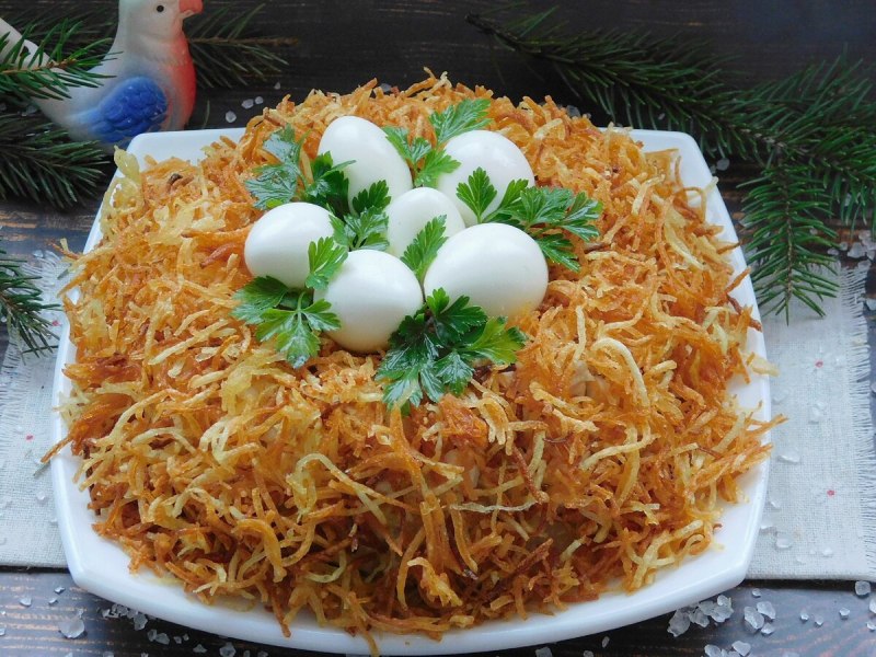Салат Птичье гнездо