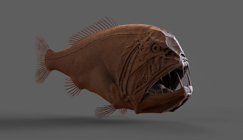 Длиннорогий Саблезуб (Anoplogaster cornuta)