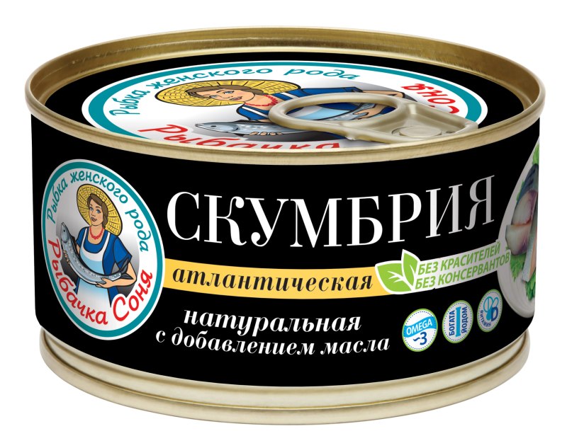 Скумбрия атлантическая натуральная с добавлением масла