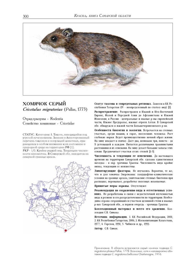 Животные Самарской области занесенные в красную