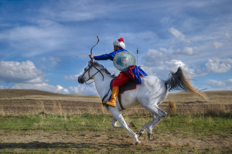 Монгольский лучник на коне
