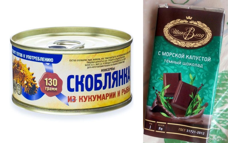 Салат из кукумарии с морской капустой