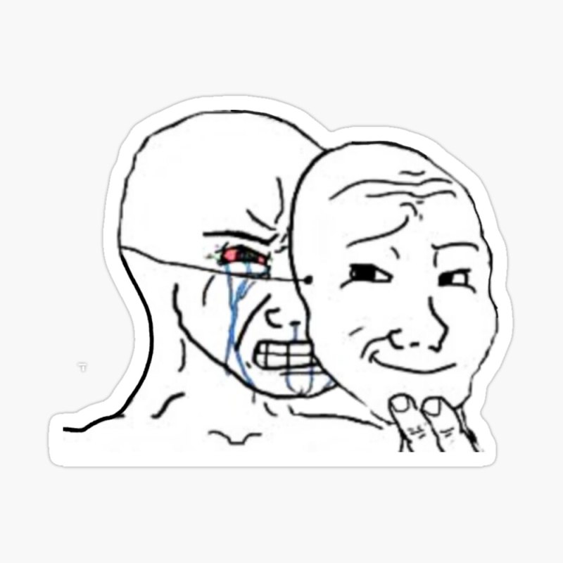 Wojak плачет под маской