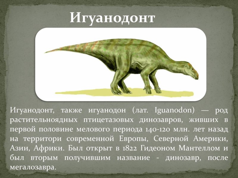 Травоядные динозавры Игуанодон