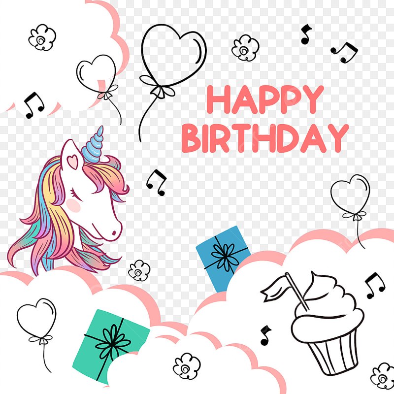 Happy Birthday Unicorn PSD